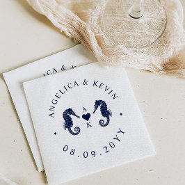 Kärlek Tide Seahorse Theter Monogram Pappersservett