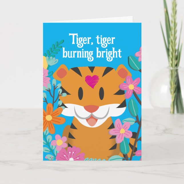 KÄRLEK TIGER VALENTINES DAY CARD TACK KORT (Framsida)