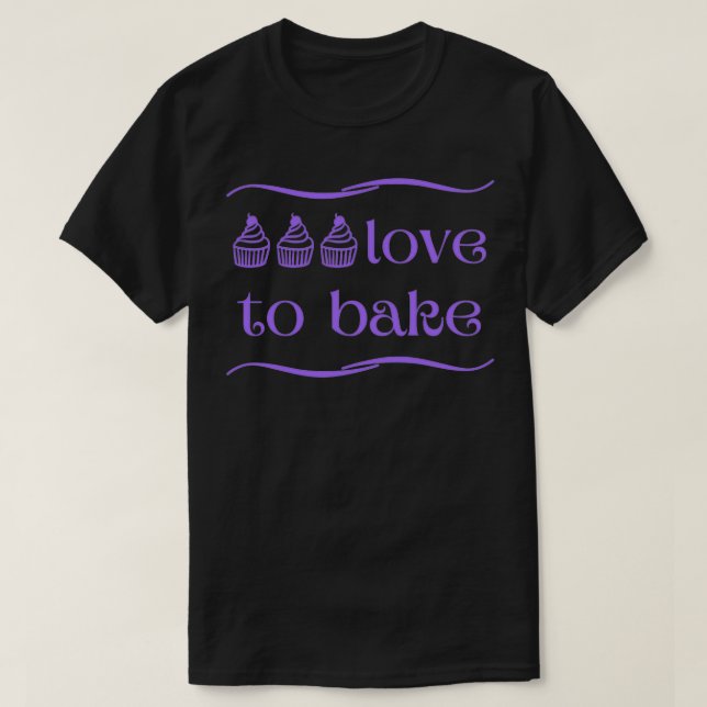 Kärlek till Bake lila T Shirt (Design framsida)