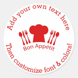 Kärlek till Cook Chef Hat Bon Appetit Runt Klistermärke