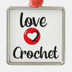 Kärlek till Crochet Julgransprydnad Metall
