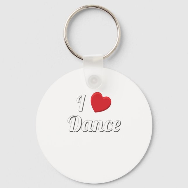Kärlek till Dance I Kärlek Dance Dancing Nyckelring (Framsida)