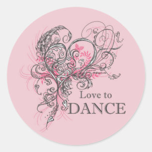 Kärlek till Dance Sticker (anpassadet) Runt Klistermärke