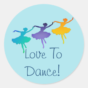 Kärlek till Dance! (Tre Ballerinas) Runt Klistermärke