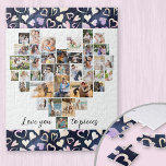 Kärlek till Delara hjärtfoto, raring Pussel<br><div class="desc">Skapa din egen hjärtformade fotosamling med 36 av din favoritfamilj bilder, bröllop foton etc. Designen är skriven med söt text "kärlek du till biet" i handskrivet skript. Kollaget har en mängd olika format för liggande, porträtt och kvadratiska instagram till ge. Du kan välja mellan många olika alternativ när du monterar...</div>