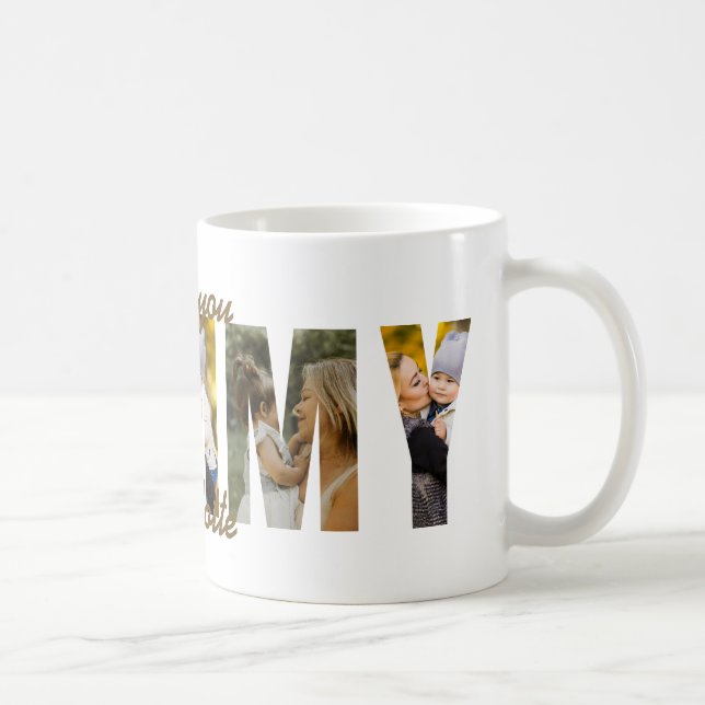 Kärlek till dig Mamma Anpassat namn / Foto present Kaffemugg (Höger)