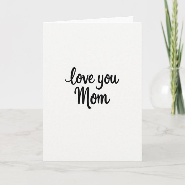 Kärlek till dig, mamma, enkel notkort kort (Framsida)