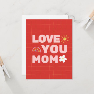 Kärlek till dig mamma Mors dag Platt gratulationsk Kort