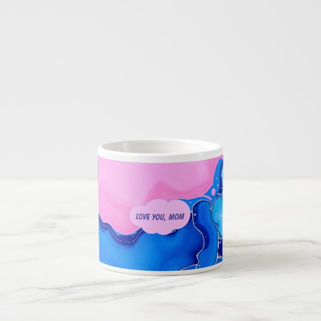 Kärlek till dig Mamma Pastell Fluid Konst Design Espressomugg (Framsidan)