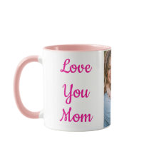 Kärlek till dig Mamma Personlig Foto Mugg | Rosa &