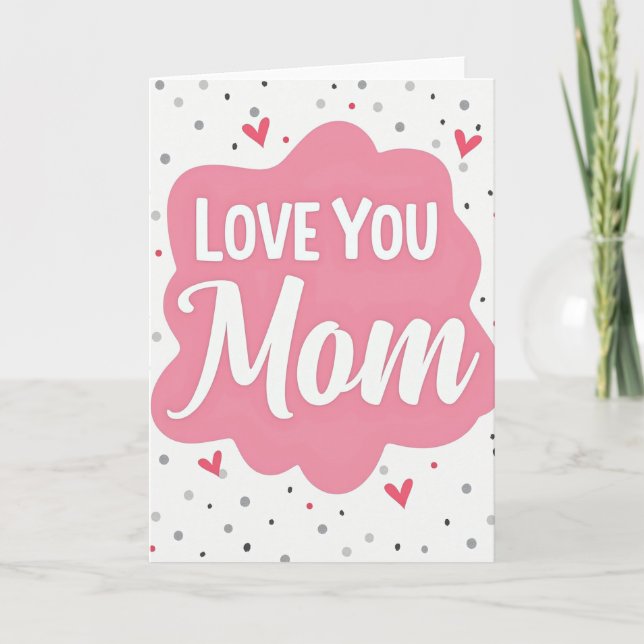 Kärlek till dig Mamma Rosa Moln Kort (Framsida)