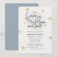 Kärlek till dig Månen & Tillbaka Pojke Baby Shower