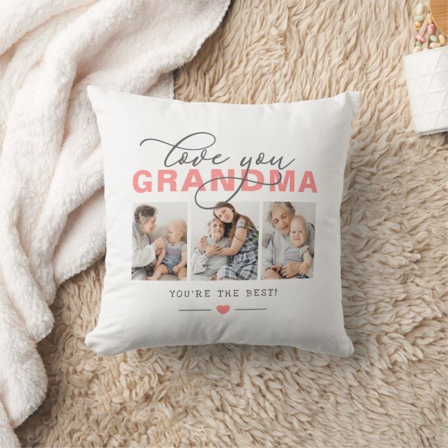 Kärlek till dig Mormor 12-bilders kollage Elegant  Kudde (Filt)