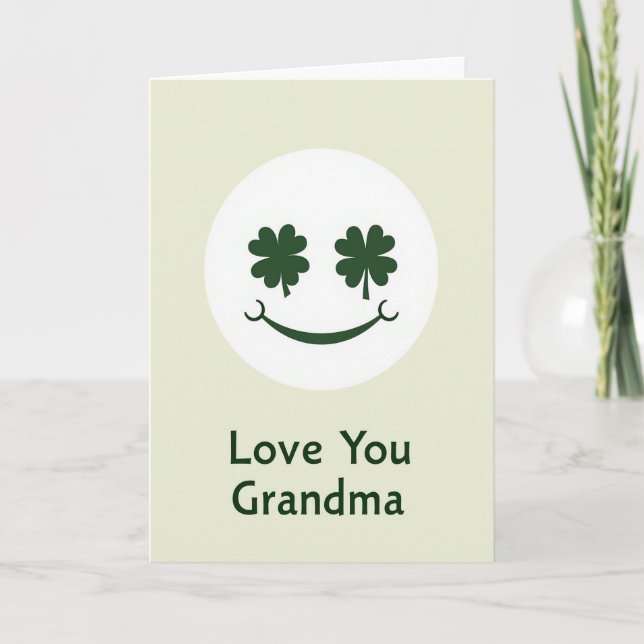 Kärlek till dig Mormor Clover-kort Kort (Framsida)