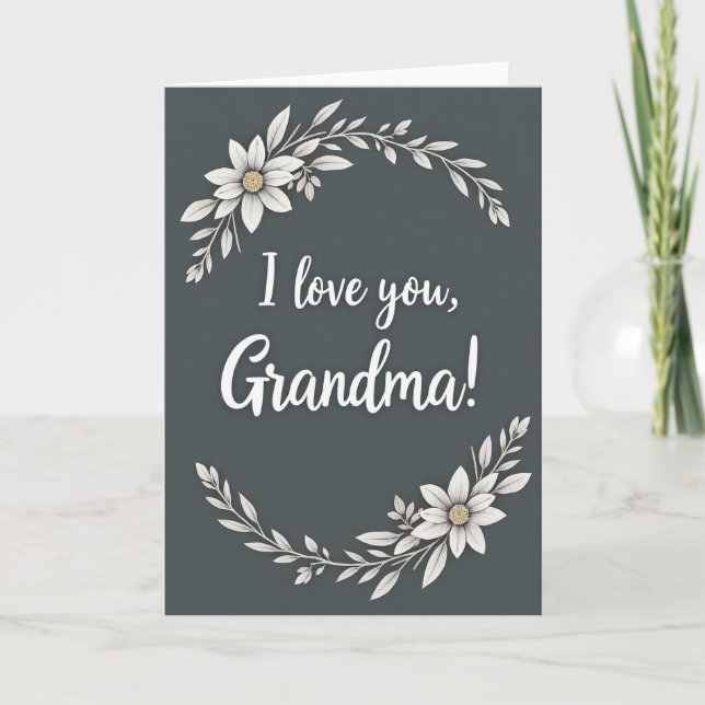 Kärlek till dig, mormor, hjärtlig kort (Framsida)