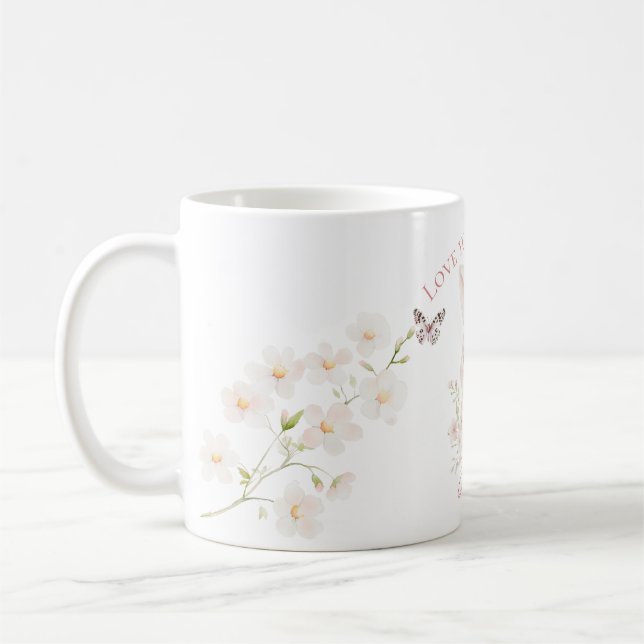 Kärlek till dig Mormor och Morfar Födelsedagsmugga Kaffemugg (Vänster)