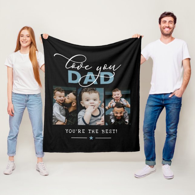 Kärlek till dig Pappa/Pappa/Pappa/Annat 3 Foto Anp Fleecefilt (På plats)