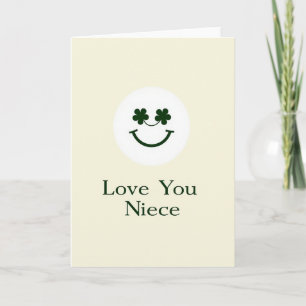 Kärlek till dig systerdotter Shamrock Leende Kort