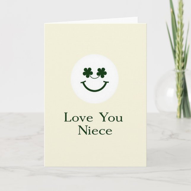 Kärlek till dig systerdotter Shamrock Leende Kort (Framsida)
