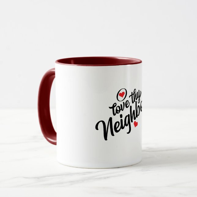 Kärlek till din granne T-shirt Mugg (Framsida vänster)
