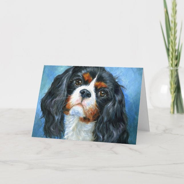 Kärlek Till En Cavalier King Charles Spaniel Välko Kort (Framsida)