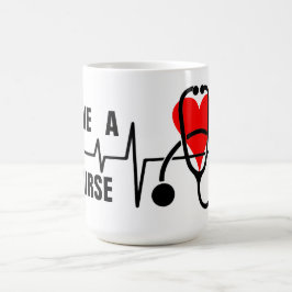 Kärlek till en sjuksköterska hjärta stetoskop desi kaffemugg