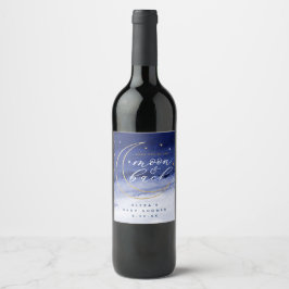 Kärlek till etiketterna Måne och Tillbaka Vinflaska Etikett