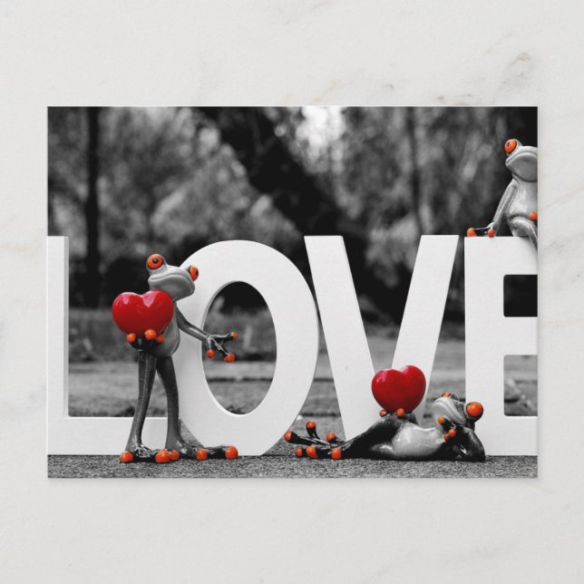 kärlek till groda vykort (Framsida)