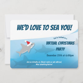 Kärlek till havs Du delar blå Virtuell jul Party Inbjudningar