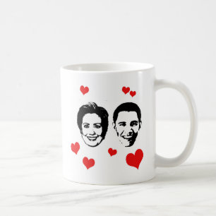 Kärlek till Hillary och Obama.png Kaffemugg