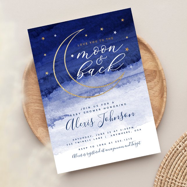 Kärlek till inbjudan till Måne & Back Baby Shower (Skapare uppladdad)