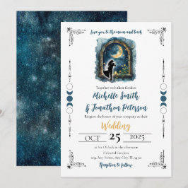 Kärlek till inbjudan till Måne Celestial Wedding