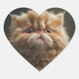 Kärlek till katt hjärtformat klistermärke