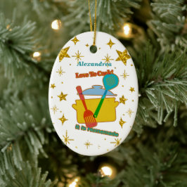 Kärlek till kooksmatsalar som säger att personalis julgransprydnad keramik