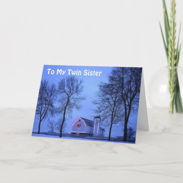 KÄRLEK TILL  KRISTMÄN MED **MIN TVÅ SISTER **** HELGKORT (Framsida)