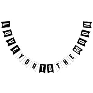 KÄRLEK TILL MÅNE BRÖLLOP-DECOR VIMPLAR