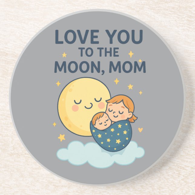 Kärlek till Måne Mamma T-Shirt Underlägg (Framsidan)