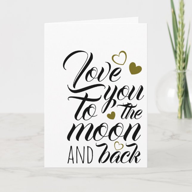 Kärlek till Måne och bak, Alla hjärtans dag Kort (Framsida)