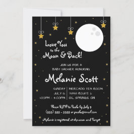 Kärlek till Måne och bak! Baby Shower Invita Inbjudningar