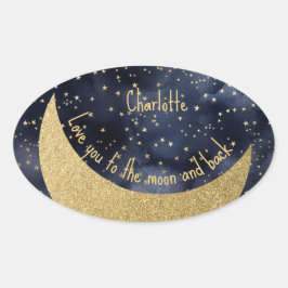 Kärlek till Måne och Bakåt-Anpassningsbarna Ovalt Klistermärke