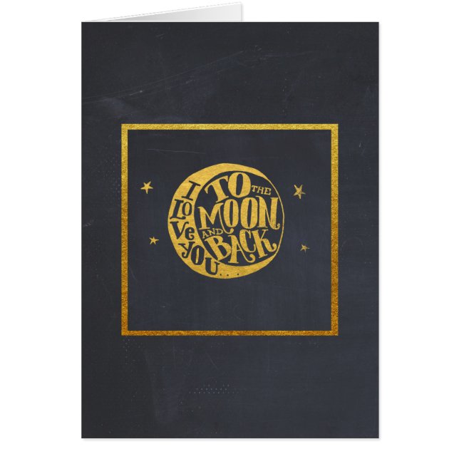 Kärlek till Måne och tillbaka Cute Romantic Hälsningskort (Framsidan)