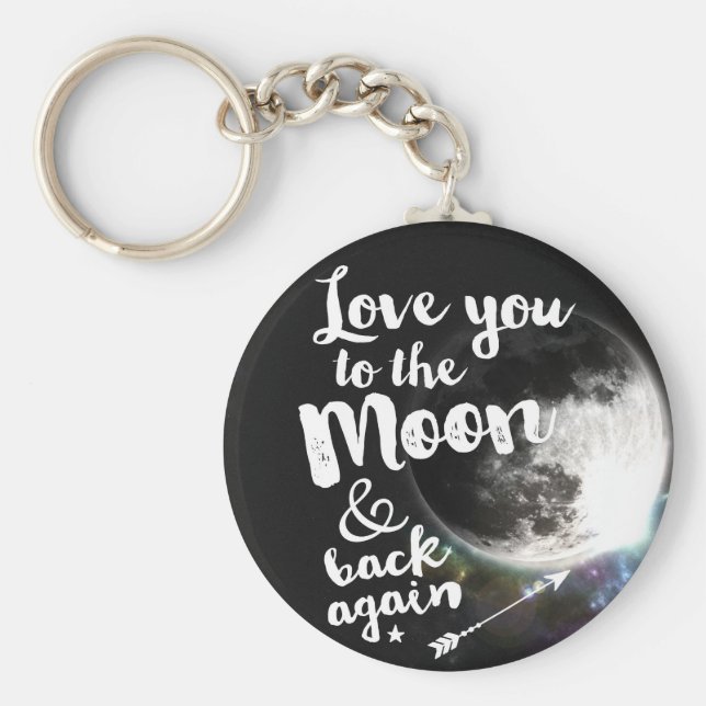 Kärlek till Måne och tillbaka igen ・ Rymddesign Nyckelring (Framsidan)
