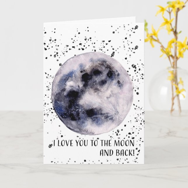 Kärlek till måne och tillbaka kort (Gul blomma)