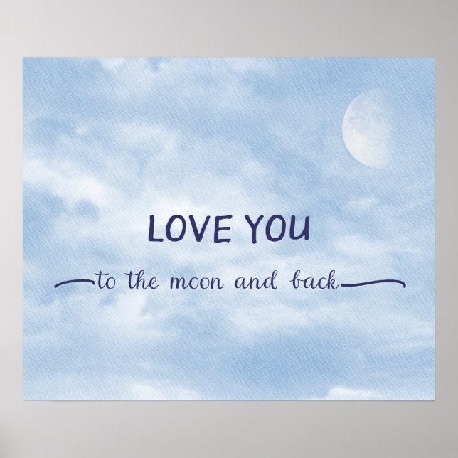Kärlek till Måne och tillbaka texturerad Måne i Hi Poster (Framsidan)