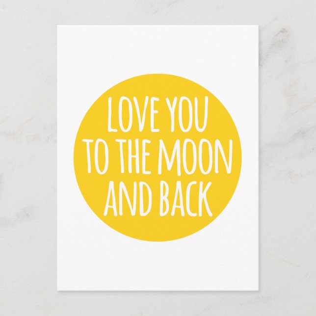 Kärlek till måne och tillbaka vykort (Framsida)