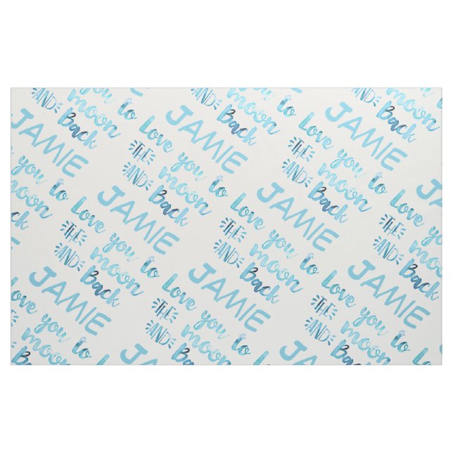 Kärlek till Måne vattenfärgen Pojke Tyg (Fat Quarter)