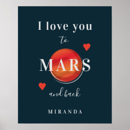 Kärlek till Mars moderna typografi Valentine Poster
