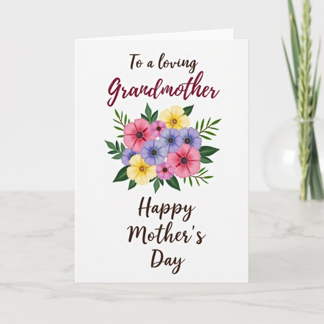 Kärlek till mormors dag Blomsterkort Kort (Framsida)
