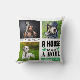 Kärlek till Morsa-svarta anpassningsbar-kollage oc Kudde