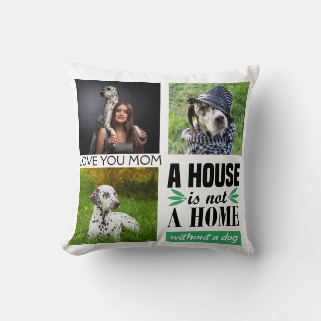 Kärlek till Morsa-svarta anpassningsbar-kollage oc Kudde (Framsida)